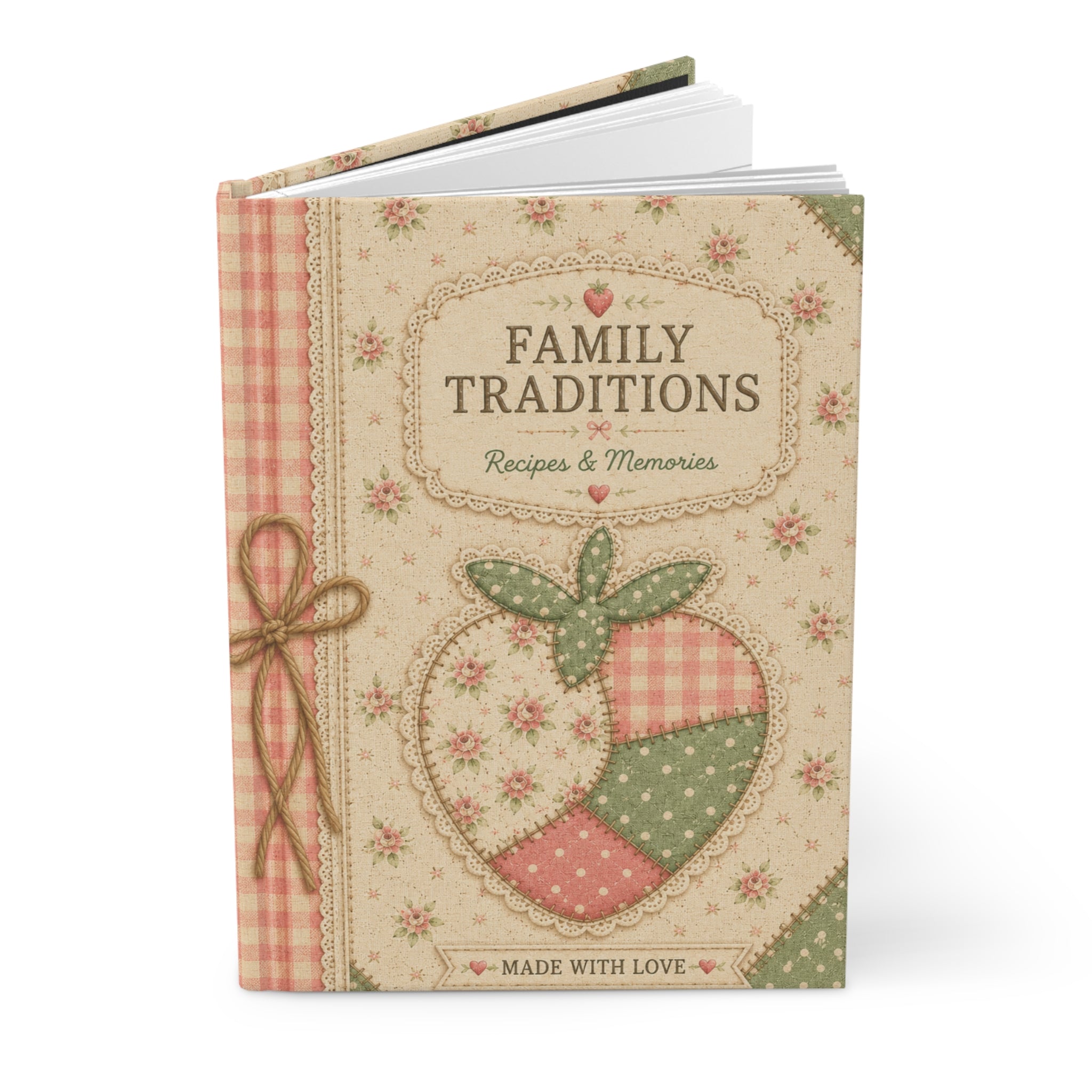 Family Traditions Journal, Recipe & Memory Book, Heirloom Keepsake Notebook, Grandma Recipe Journal, Bridal Shower Gift, Hardcover Journal