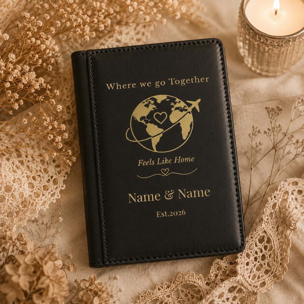 Personalized Passport Cover for Couples, Custom Travel Keepsake Gift, Honeymoon Gift, Anniversary Gift for Husband or Wife,Personalized gift
