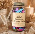 100 Reasons I Love You Jar | Personalized Love Notes Gift | Romantic Keepsake