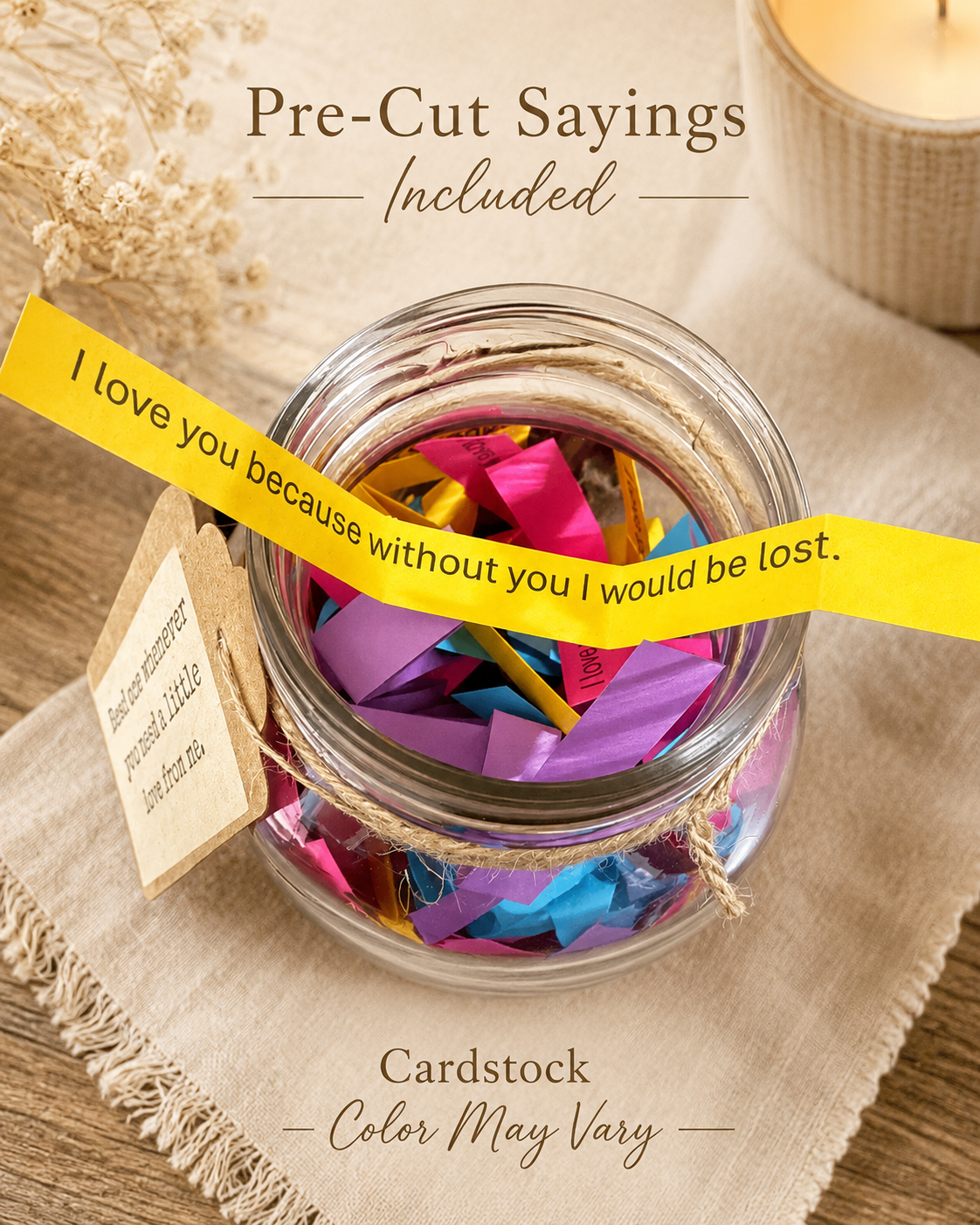 365 Reasons I Love You Jar |  Gift for Him or Her