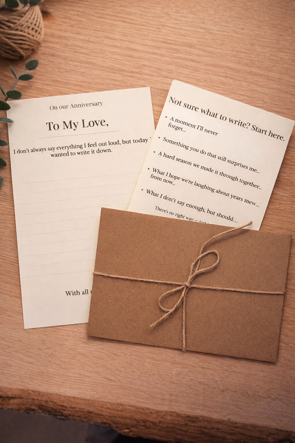 1 Year Anniversary Gift for Husband or Wife, Paper Anniversary Gift, Love Letter Kit, Personalized First Anniversary Gift for Him Her