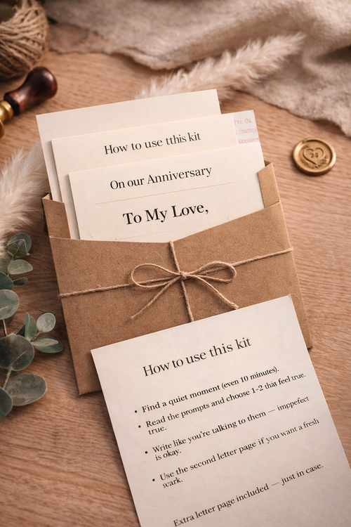 1 Year Anniversary Gift for Husband or Wife, Paper Anniversary Gift, Love Letter Kit, Personalized First Anniversary Gift for Him Her