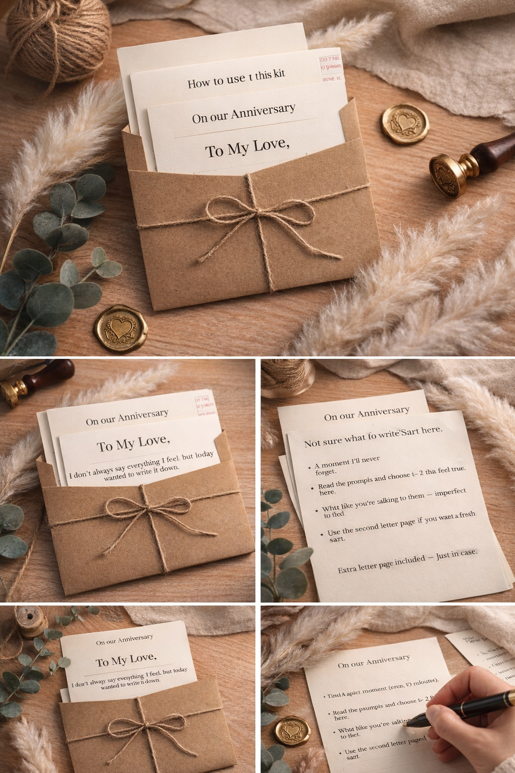 1 Year Anniversary Gift for Husband or Wife, Paper Anniversary Gift, Love Letter Kit, Personalized First Anniversary Gift for Him Her