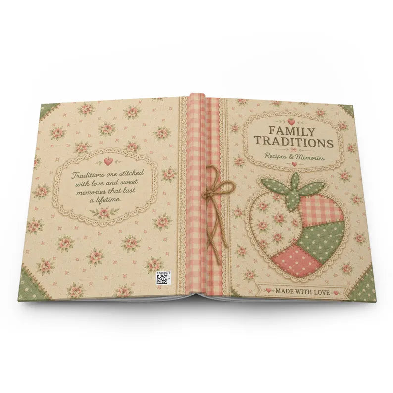 Family Traditions Journal, Recipe & Memory Book, Heirloom Keepsake Notebook, Grandma Recipe Journal, Bridal Shower Gift, Hardcover Journal