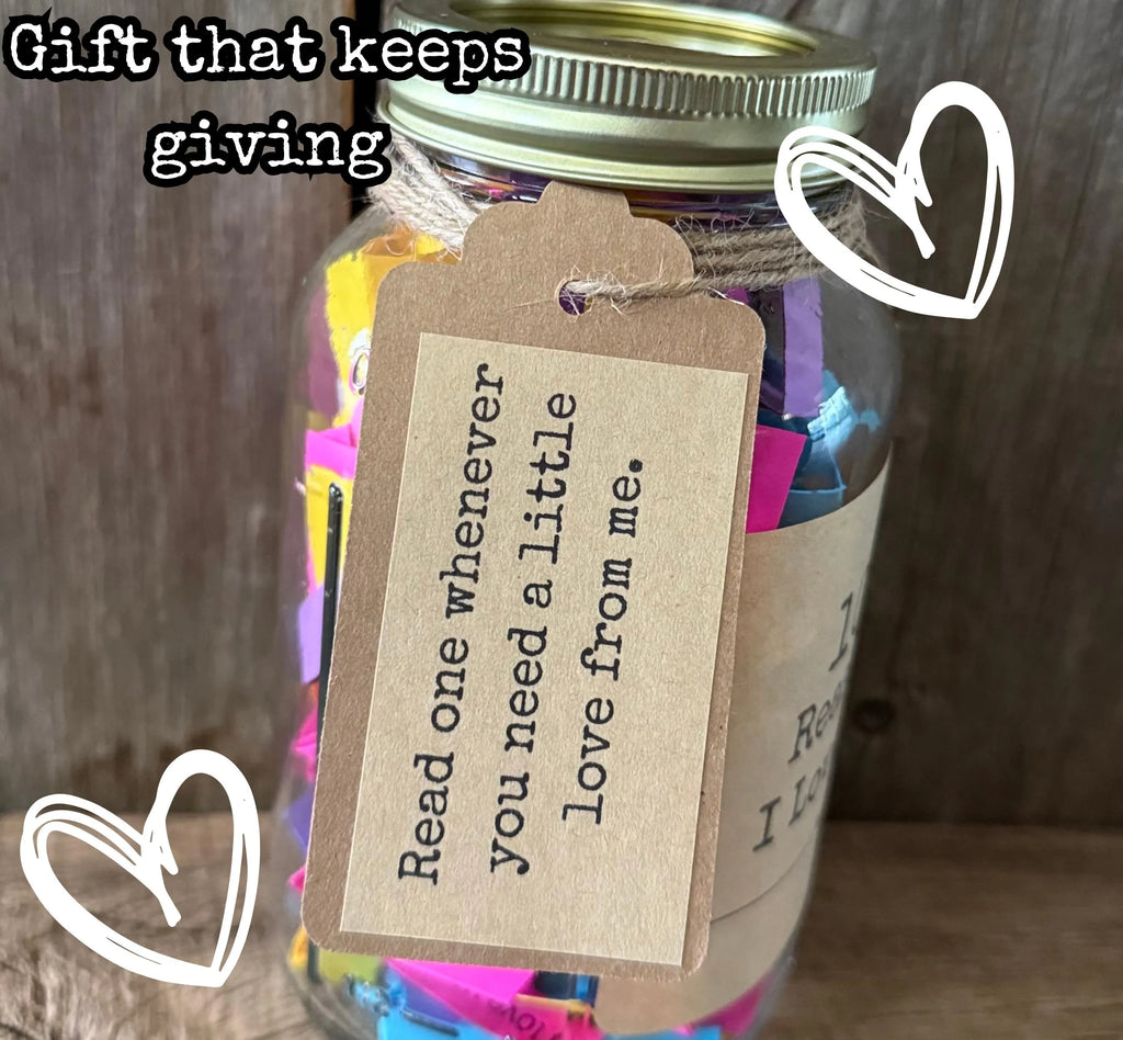 100 Reasons I Love You Jar – Anniversary Keepsake, Romantic Notes for Couples