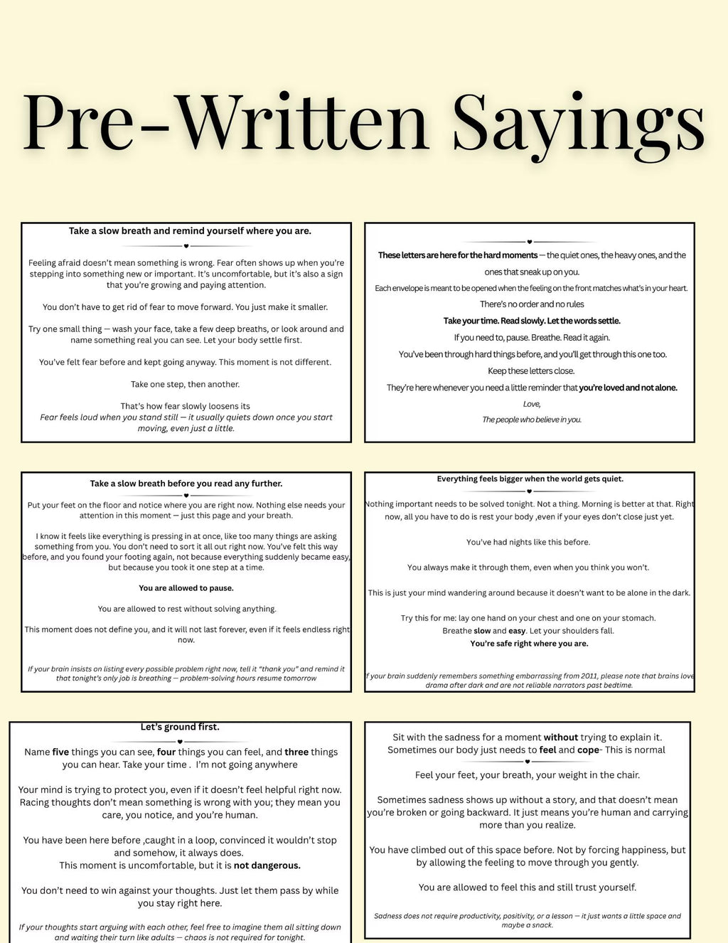 Open When Letters | Choose Pre-Written or Blank Cards | Comfort Gift for Anxiety, Stress & Hard Days