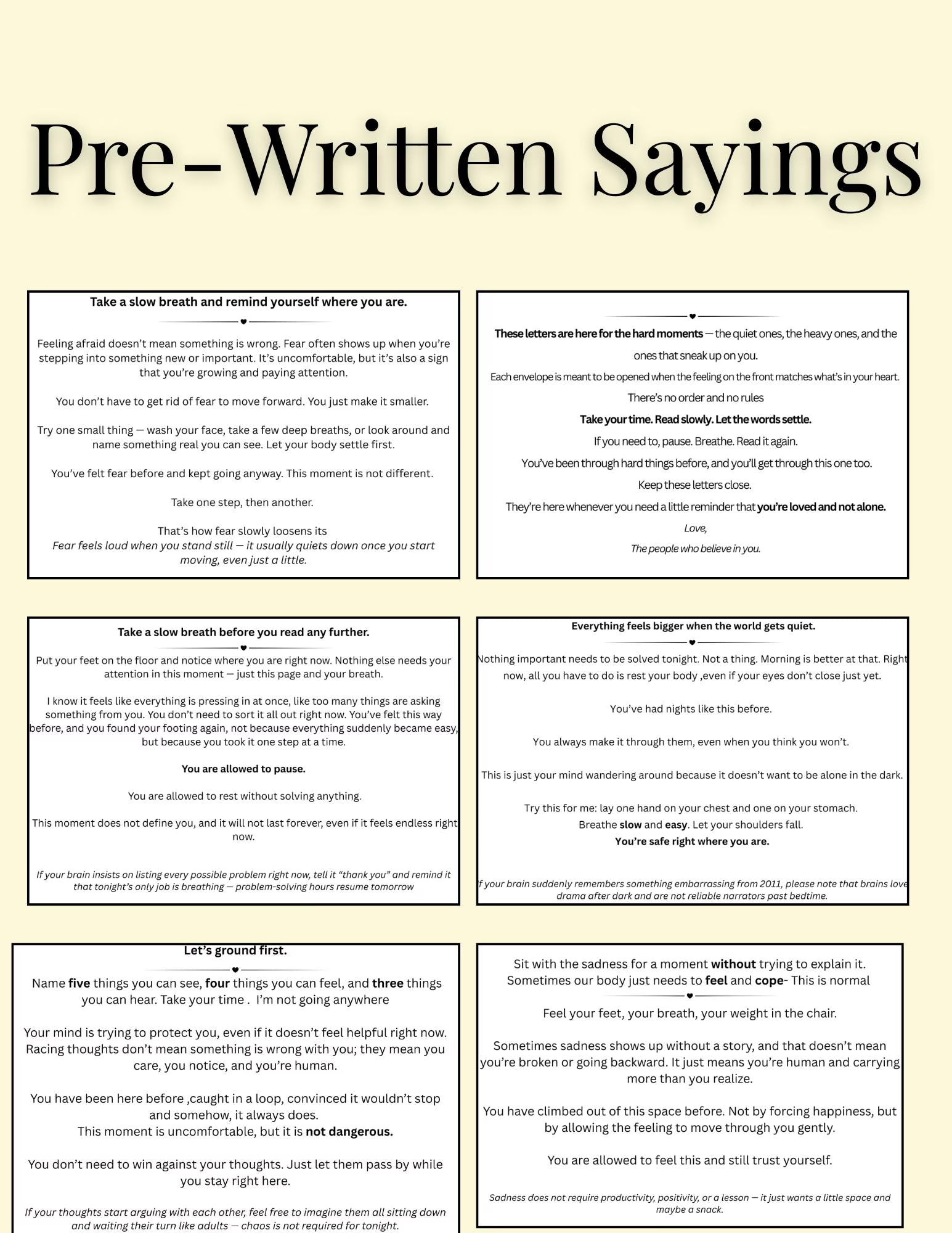 Open When Letters | Choose Pre-Written or Blank Cards | Comfort Gift for Anxiety, Stress & Hard Days