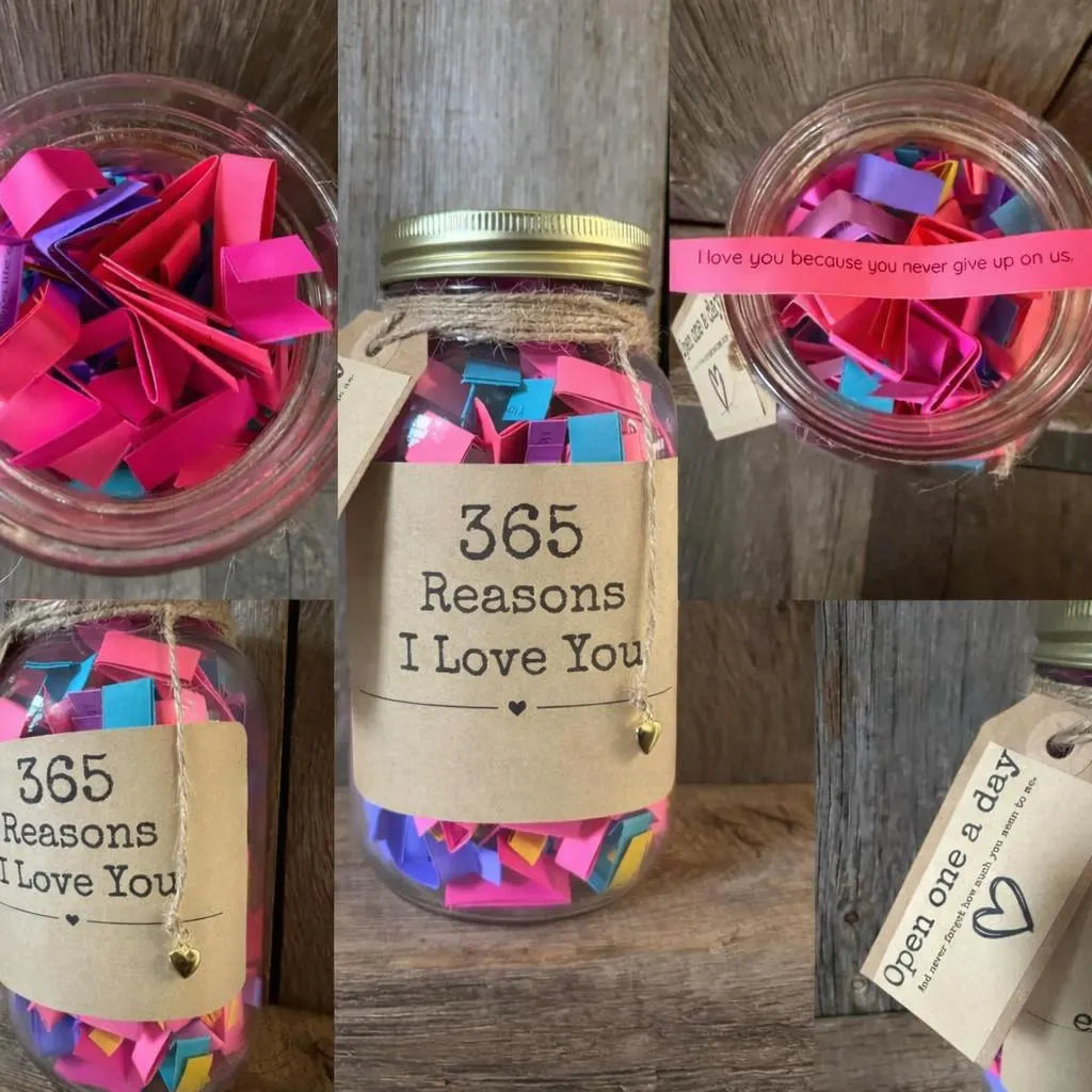 365 Reasons I Love You Jar – Universal Gift with Love Notes for partner
