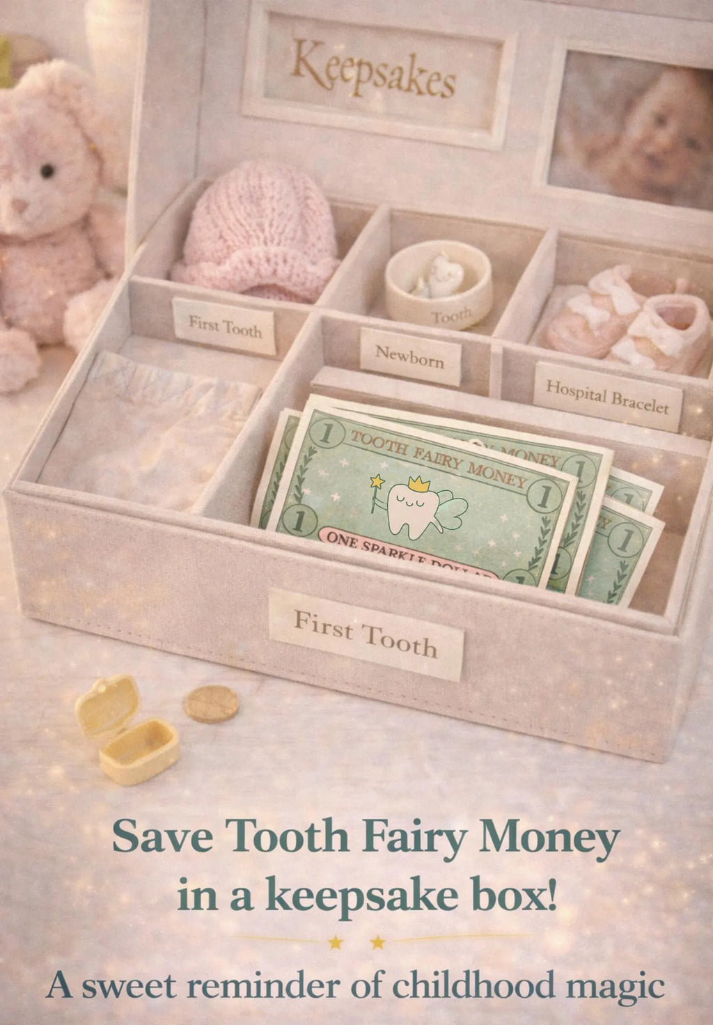 Tooth Fairy Money Printable – Sparkle Dollar Bills (Instant Download)