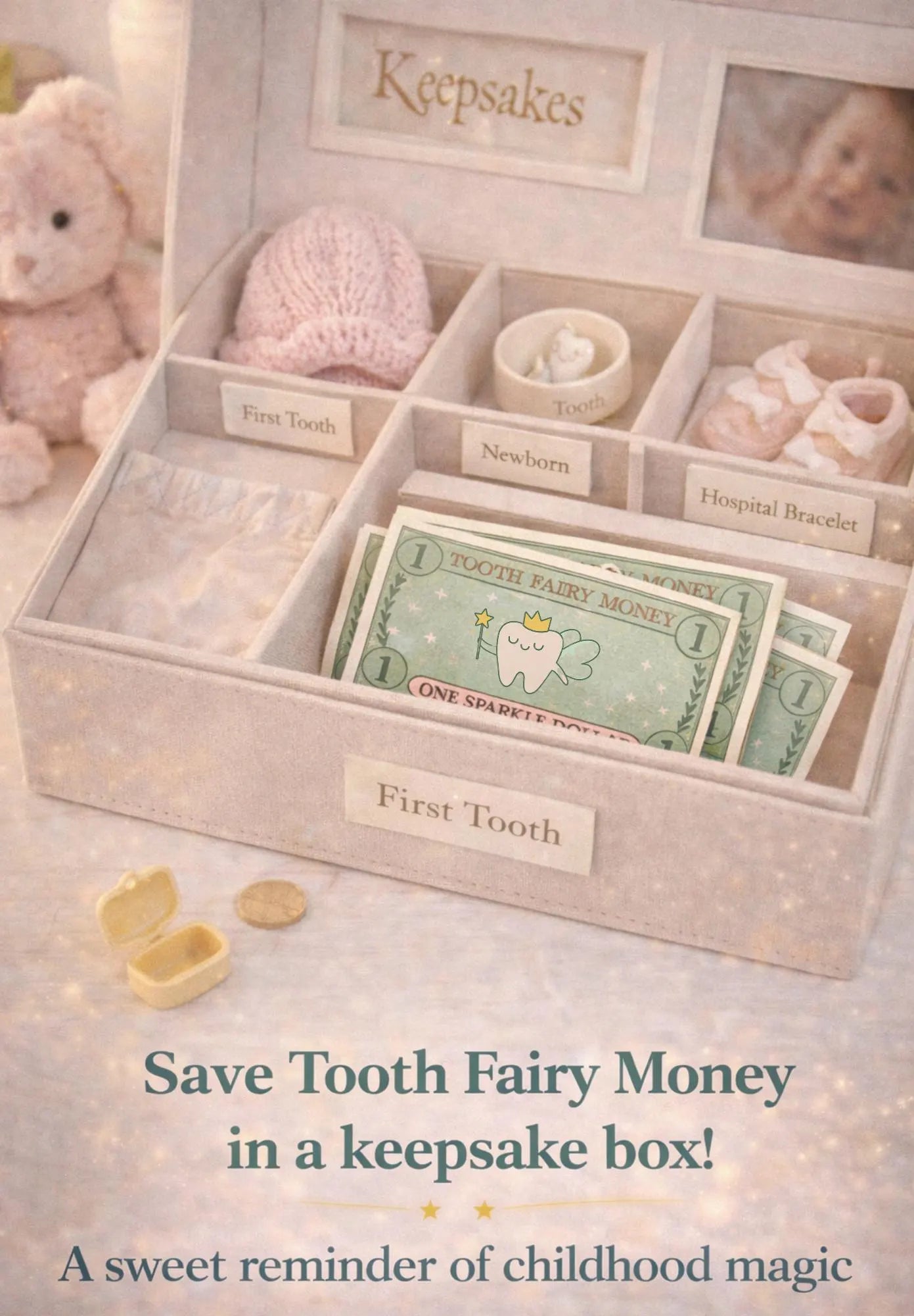 Tooth Fairy Money Printable – Sparkle Dollar Bills (Instant Download)