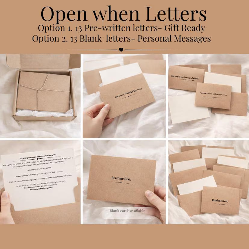 Open When Letters | Choose Pre-Written or Blank Cards | Comfort Gift for Anxiety, Stress & Hard Days