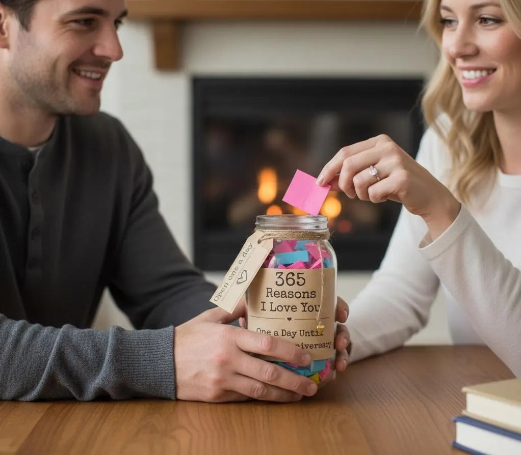 The Anniversary Memory Jar | 365 Reasons I Love You, Handmade Daily Love Notes Gift